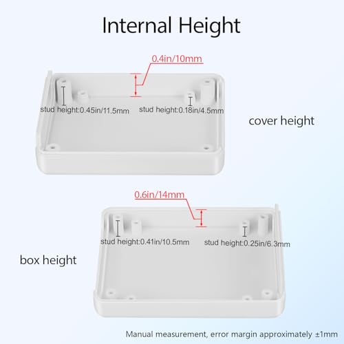 Project Box 8 Pieces Electrical Box Small Junction Box ABS Plastic Enclosure Power Electronic Case White 3.5" x 2.8" x 1.1"(90 x 70 x 28mm) - color: White, size: 3.5" x 2.8" x 1.1"