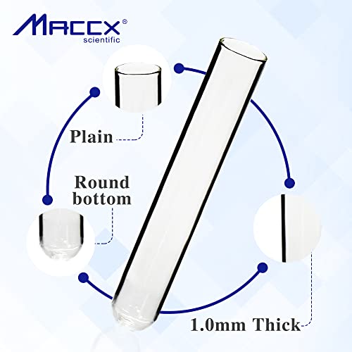 10ml Sturdy Glass Test Tubes, 16x100mm, Pack of 50, Borosilicate Glass Material, TTG016-050 - style: 50pcs of Vol.16ml(16x100mm)