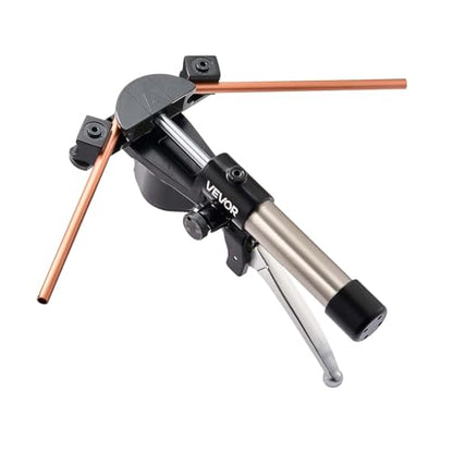 VEVOR Hydraulic Tubing Bender Kit, 1/4 to 7/8 Inch, Copper Tube Pipe Bender, HVAC Bending Tool Set, 90° Bend, with 7 Aluminium Alloy Dies, for HVAC Air Conditioning Refrigeration Automotive Repair - color: Black