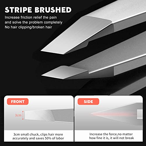 Stainless Steel Precision Eyebrow Tweezers Flat Tweezers for Eyebrows for Women-for Facial Hair and Ingrown Hair Removal Beauty Tools - color: 1 Pack (Flat)