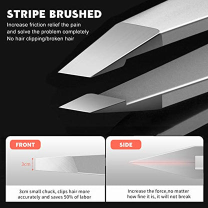 Stainless Steel Precision Eyebrow Tweezers Flat Tweezers for Eyebrows for Women-for Facial Hair and Ingrown Hair Removal Beauty Tools - color: 1 Pack (Flat)