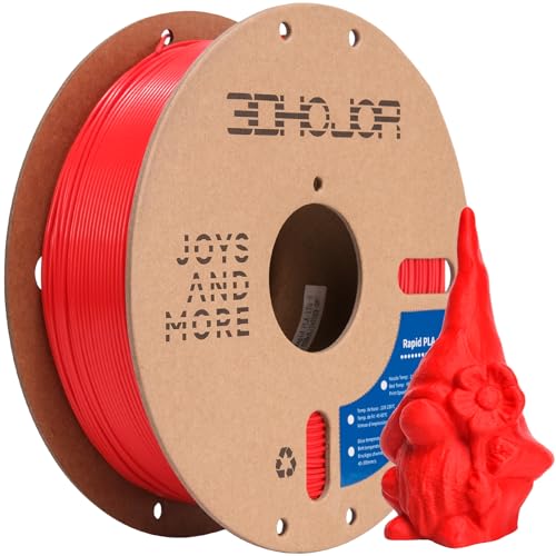 3DHoJor High Speed 1.75mm PLA Filament 1kg (2.2lbs) Rapid Printing - +/- 0.02mm Accuracy - Fits Most FDM 3D Printers - Red - color: Red