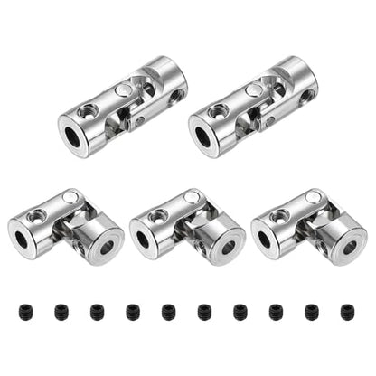 MECCANIXITY 5pcs Universal Joint Shaft Coupling, 3.17mm to 3.17mm Inner Dia Rotatable Steering Shaft U Joints Coupler with Screws for RC Car, Robot, Boat Drive Ship Motor Use - size: 3.17mm to 3.17mm