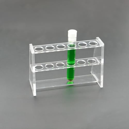 1 Pcs Clear Acrylic Test Tube Rack, 6 Holes for 10mL Tubes, 16mm Diameter - size: 16mm
