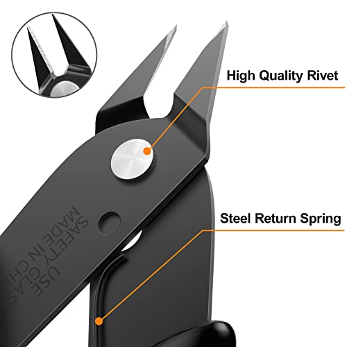 Jewelry Pliers Craft Wire Cutters Diagonal Flush Cutters 5" Black 2-Pack - color: Black ( 2 Pack )