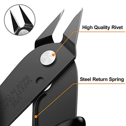 Jewelry Pliers Craft Wire Cutters Diagonal Flush Cutters 5" Black 2-Pack - color: Black ( 2 Pack )