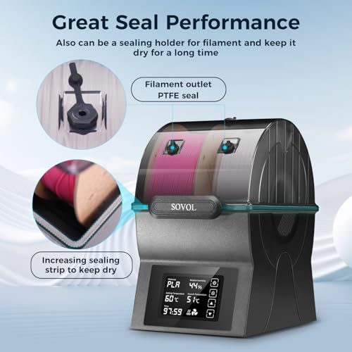 Sovol Filament Dryer, SH02 Dry Box 3D Printer Sealed Filament Storage Box - color: Metal Gray, size: 2 KG