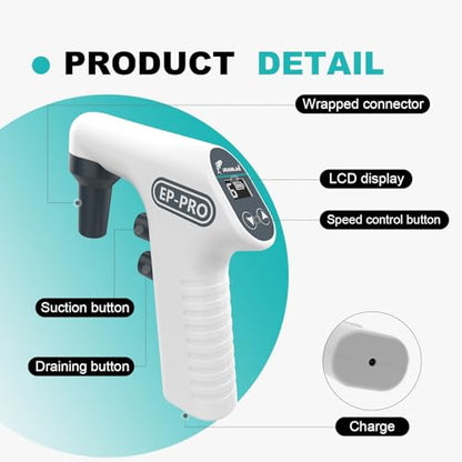 JOANLAB EP100PRO Pipette Controller, 0.1-100ml 6 Speeds Digital - color: EP100( with upgraded stand)