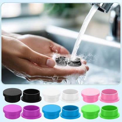 Thyle 24 Pack Vial Caps Reusable Silicone 6 Colors, 3ml, Classic