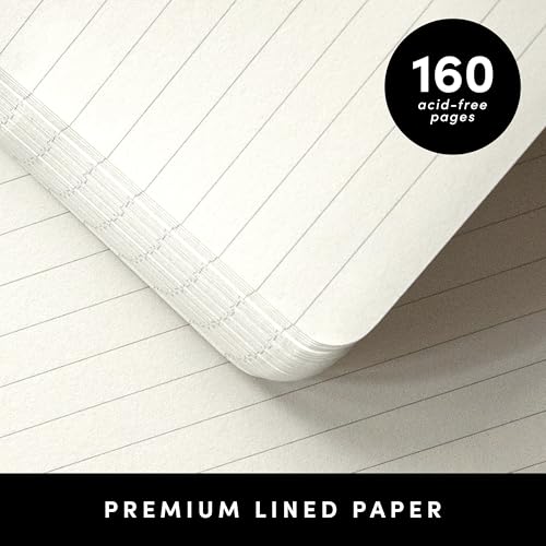 PAPERAGE Lined Journal Notebook, Hardcover Journal for Women & Men, 160 Pages, (5.6 in x 8 in), College Ruled Journaling Notebook for Work, School Supplies & Note Taking, (Lime Green) - color: Lime Green, style: A. Lined