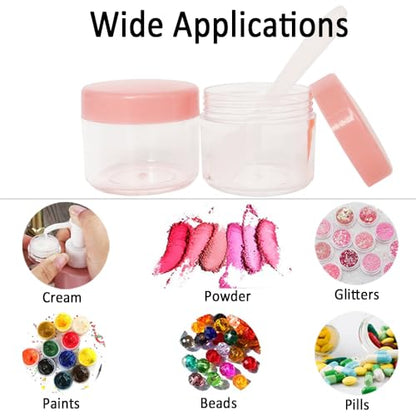20pcs 20ml Mini Travel Makeup Jars with Pink Lids for Cosmetics - color: 20pack 20ml Pink