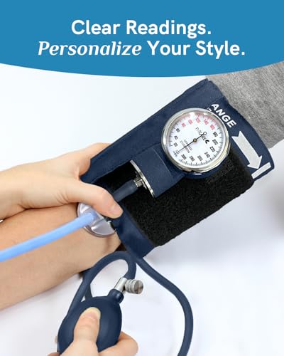 FriCARE Manual Blood Pressure Cuff for Nurses/Nursing/Medical Students - color: Navy Blue