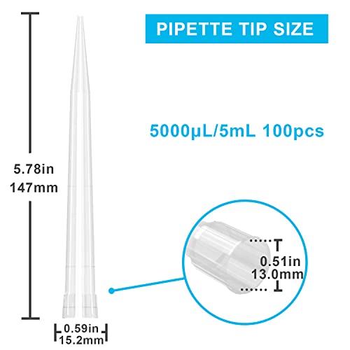 ONiLAB 5mL Universal Pipette Tips, 100 Pcs, Autoclavable - size: 5mL(100PCS)