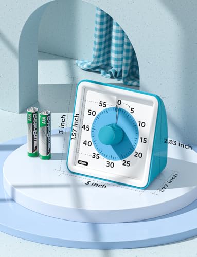LIORQUE Visual Timer for Kids, 60 Minute Countdown Timer, Dark Blue - color: Dark Blue
