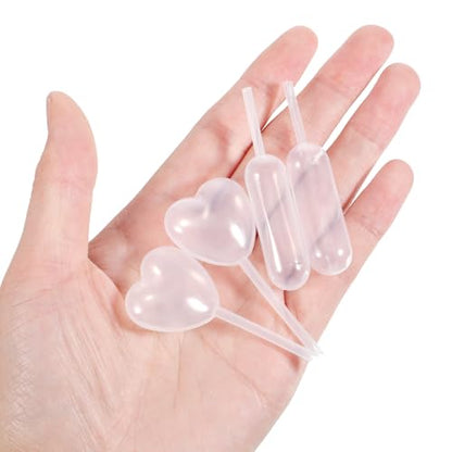 100Pcs Pipettes for Flan Candy, 4ML Cupcakes Disposable Plastic Transfer Pipettes Liquid Dropper Mini Pipette for Chocolate Ice Cream Strawberries