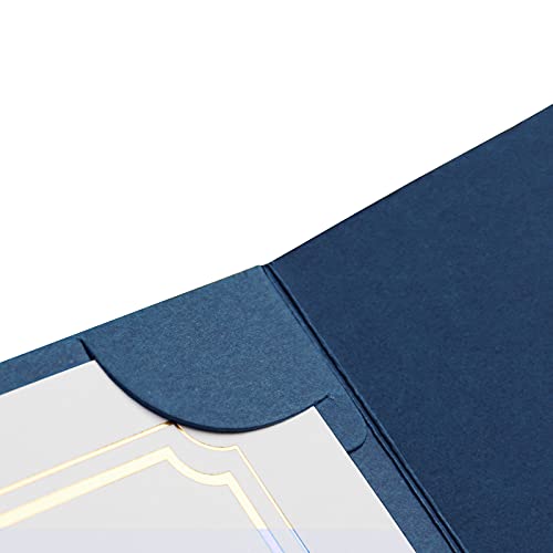5Pcs Certificate Holders Diploma Covers A4 Letter Size Graduation Certificate Covers Navy Blue Red Diploma Document Holders for Diplomas Awards Certifications Employee Appreciation 8.5 x 11 - color: Blue