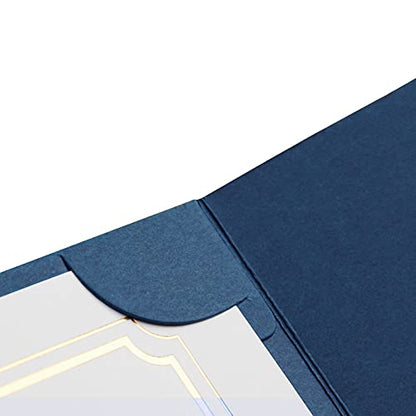 5Pcs Certificate Holders Diploma Covers A4 Letter Size Graduation Certificate Covers Navy Blue Red Diploma Document Holders for Diplomas Awards Certifications Employee Appreciation 8.5 x 11 - color: Blue