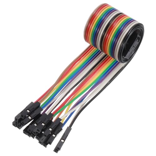 MECCANIXITY 2 Pcs IDC Rainbow Wire Flat Ribbon Cable FC-Female to 20P 11.8 Inch Length 2.54mm Pitch Breadboard Jumper Wires for Electronic Projects - size: 11.8 Inch, style: 20 Pin