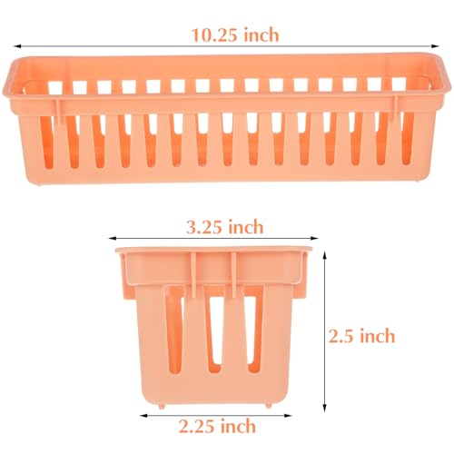 Domensi 12 Pack Slim Plastic Storage Basket Tray Organizer, Vivid Colors - color: Vivid Colors