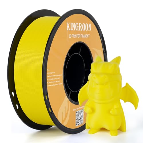 Kingroon PLA Filament 1.75mm 3D Printer Filament Lemon Yellow Pla 1kg Filament Dimensional Accuracy +/- 0.02mm, Fit Most FDM Printer,Lemon Yellow - color: 1kg Lemon Yellow