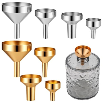 8PCS 4 Size Mini Metal Funnel for Filling Small Bottles