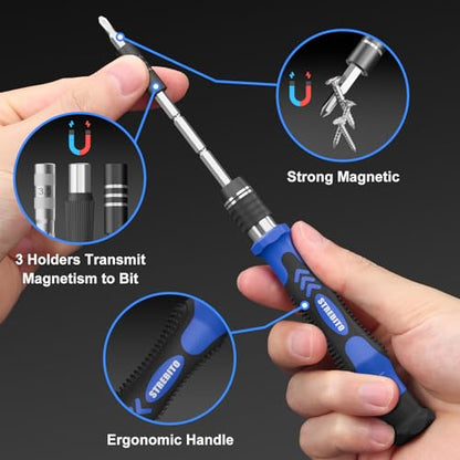 STREBITO Electronics Precision Screwdriver Sets 142-Piece with 120 Bits - color: Blue