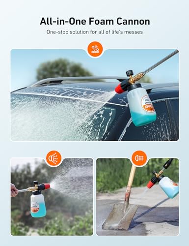 AstroAI Foam Cannon for Pressure Washer with 1/4" Quick Connect Plug, 1 L - size: 1 L Bottle,WITHOUT Tips