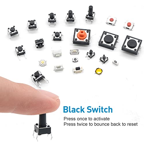 240 Pcs 24 Value Micro Momentary Tactile Switch Assortment Kit - style: 240 Pcs 24 Value