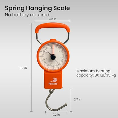 Pristis Fishing Hanging Scale with Tape Measure for Farm Kitchen Luggage