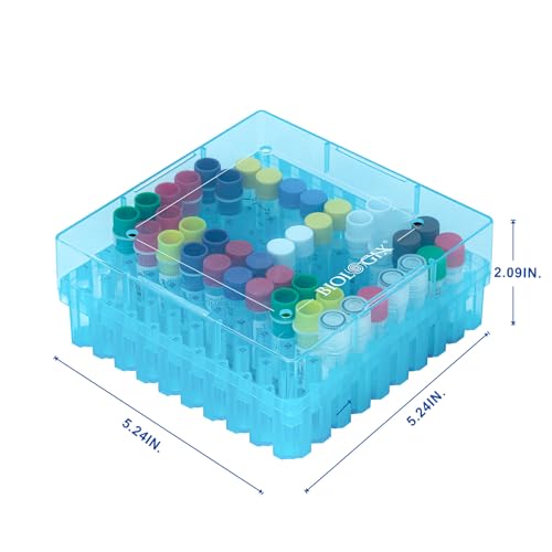 100-well Cryo Boxes, 2 in, PP, Assorted Color, Pack of 5 - size: 2in,100-well