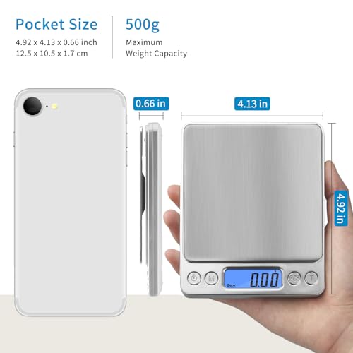 Toprime Digital Gram Scale 500g 0.01g Food Scale Kitchen High Precision