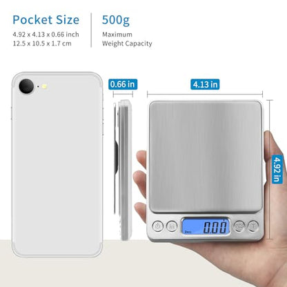 Toprime Digital Gram Scale 500g 0.01g Food Scale Kitchen High Precision