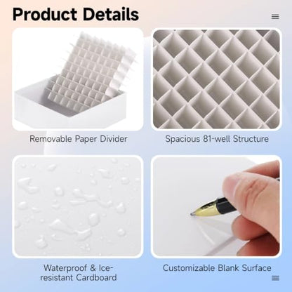 38 Cardboard Freezer Boxes, 81-Well Lids, Waterproof, Fit 1.8/2.0 ml Tubes