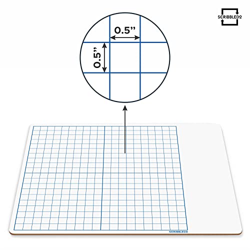 SCRIBBLEDO XY Axis Coordinate Graph Lap Boards 11x14 for Classroom Math Set - size: 14"W x 11"H