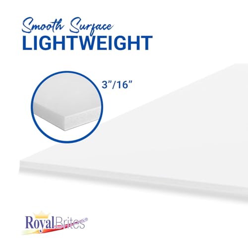 Royal Brites Foam Board White, Sturdy Lightweight, 3/16 in Thick - 15 x 20" - color: White, size: 15” x 20”, 10 Sheets