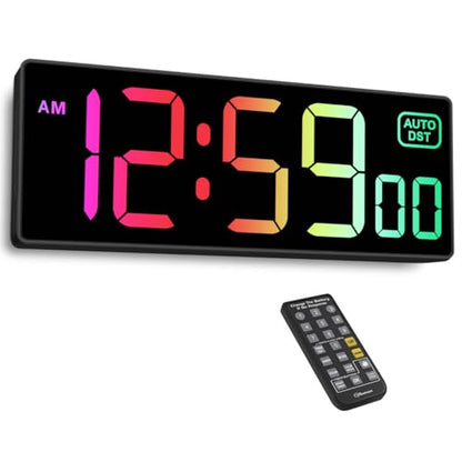 Soobest Digital Wall Clock, Remote Control Electric Timer Seconds for Gym - color: 10.2“ Multicolor