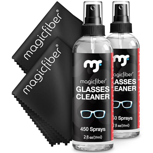 MagicFiber Glasses Cleaner Spray & Cloth Kit, Eye Glass & Lens Cleaner