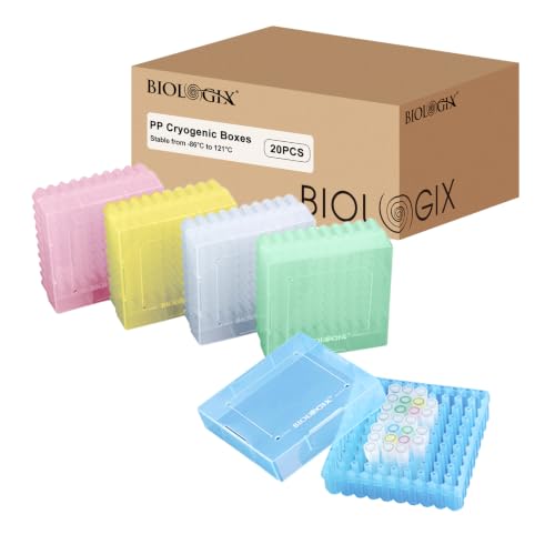 100-well Cryo Boxes, 2 in, PP, Assorted Color, Case of 20 - size: 2in,100-well