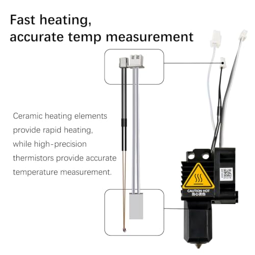 Bamboo Lab X1 X1C Hotend Assembly Complete with Hardened Steel 0.4mm Nozzle,Ceramic Heater, Thermistor, Cooling Fan for X1 Series 3D Printer Extruder Heating Block Replacement - size: 0.4MM, style: X1 Series