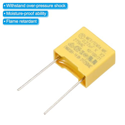 PATIKIL Safety Capacitors 12Pack 0.22uF AC 275V 10mm Pin Pitch 13x12x6mm - size: 10mm Pin Pitch, style: 0.22uF