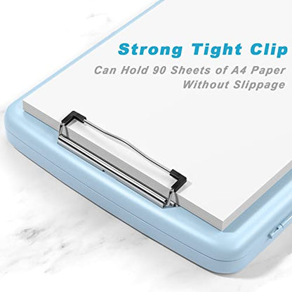 Rimilak Clipboard with Storage, 8.5 x 11'' High Capacity Clip Board, Blue - color: Light Blue