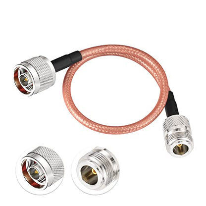 Eightwood N Female to N Male Adapter RG400 Low Loss Coaxial Cable 12in - color: female-male 12 inch