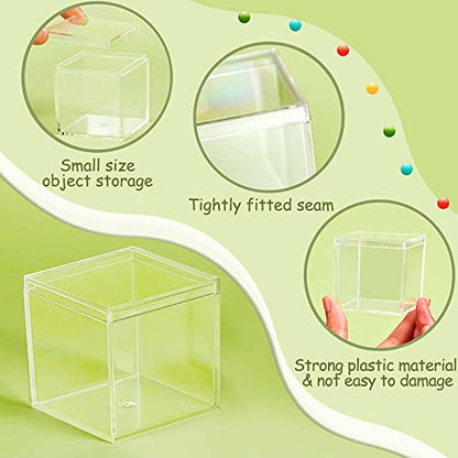 Blulu 8 Pcs Clear Acrylic Box with Lid, 2.2 x 2.2 x 2.2 Inch, Classic Style - size: 2.2 x 2.2 x 2.2 Inch, style: Classic style