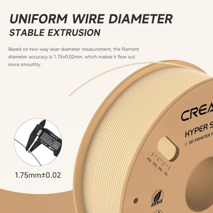 Official CREALITY Hyper PLA Filament 1.75mm, High Speed PLA 30-600mm/s Rapid 3D Printer Filament, Dimensional Accuracy +/-0.02mm, Stronger Toughness, Fit Most FDM 3D Printers，1KG(2.2lbs) Spool Skin - color: Skin