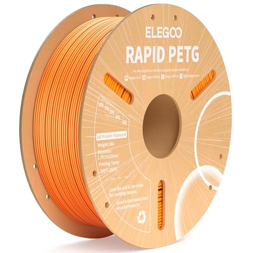 ELEGOO Rapid PETG 3D Printer Filament 1.75mm Orange 1KG - color: 1kg Orange