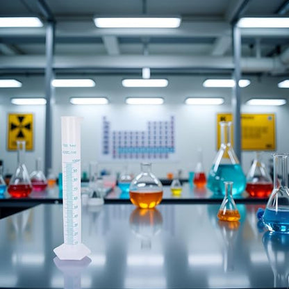 Transparent 100ml Plastic Graduated Cylinder, Measuring Cylinder Set, Science Lab Cylinders, Lab Cylinders Glassware and Labware