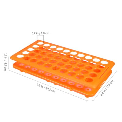 Totority Test Tube Rack 50-Slot Tube Storage Organizer Polypropylene Test Holder for Chemistry Labs Lab Organizer for Scientific Research Industrial Use Food Service 9.64 X 4.92 X 1.85 in