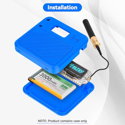 Heltec V3 Case for ESP32 LoRa V3 Development Board Custom Meshtastic Case with Antenna Port and Charging Slot (N32, Blue) - color: Blue