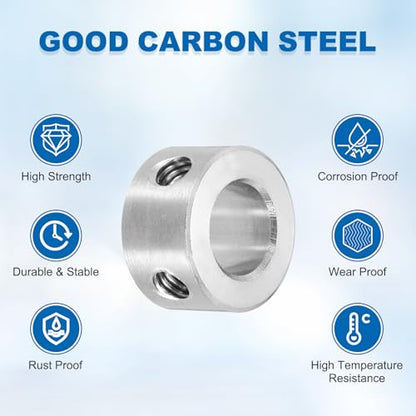 MECCANIXITY 4Pcs Shaft Collars 12mm Bore 2 Screw 22mm OD 12mm Thick - size: 12mm ID 22mm OD 12mm H with 2 Screw