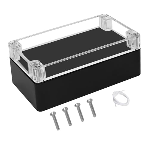 LeMotech Project Box ABS Plastic IP65 Waterproof Dustproof Electrical Junction Box with Clear Cover Outdoor Enclosure for Electronics, Black 6.2"x 3.5"x 2.3"(158x90x60mm)(Pack of 1) - color: 1 pack, size: 6.2"x 3.5"x 2.3"
